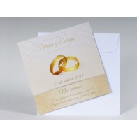 Invitación de Boda romántica anillos