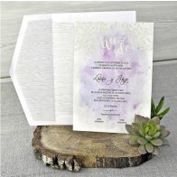 Invitación de Boda vintage malva