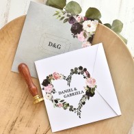 Invitación de Boda corazón floral