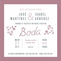 Invitación de Boda vintage enmarcada