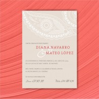 Invitación de Boda vintage estampada