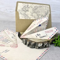 Invitación de Boda creativa avión