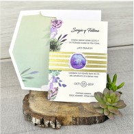 Invitación de Boda creativa cenefa dorada