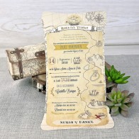 Invitación de Boda creativa baúl del mundo