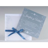 Invitación de Boda original lazo azul