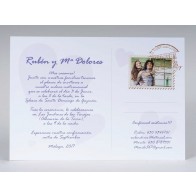 Invitación de Boda romántica postal