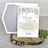 Invitación de Boda vintage con decoración floral