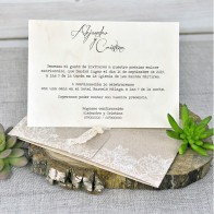 Invitación de Boda vintage cinta ganchillo