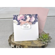 Invitación de Boda original lacito rosa