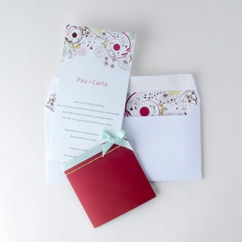 Invitación de Boda original con funda roja