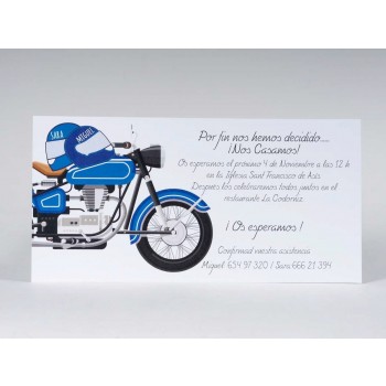 Invitación de Boda original motera