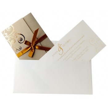 Invitación de Boda original dorado